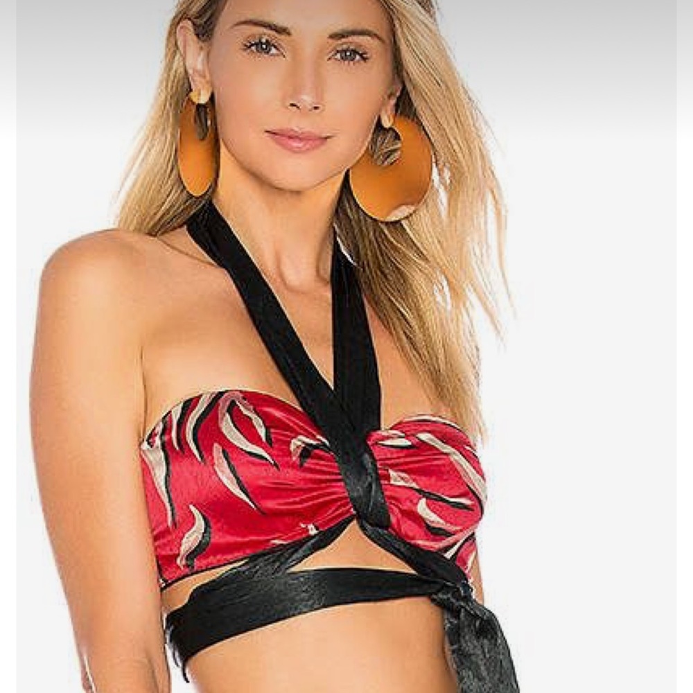 House of Harlow 60 Revolve Tammy Bandeau Wrap Waist Crop Top